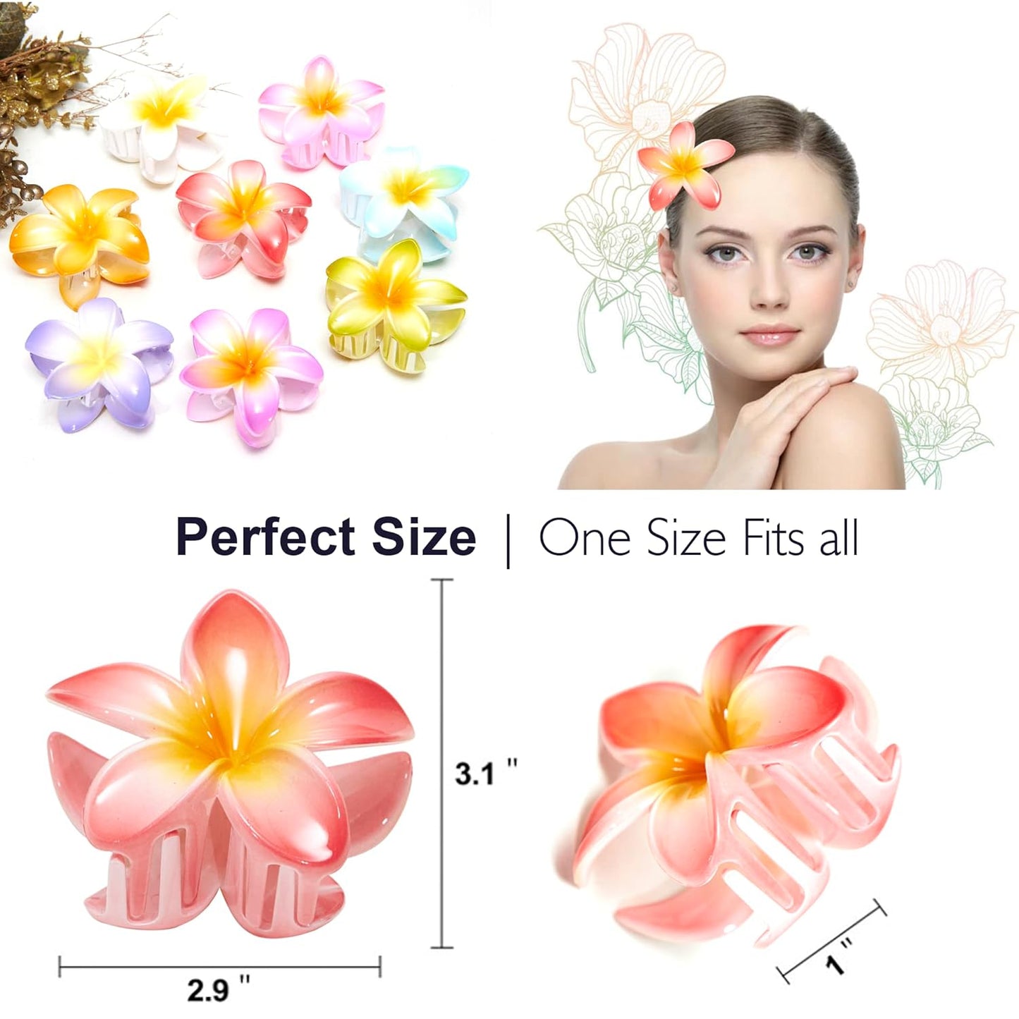 Large Flower Hair Claw Clip