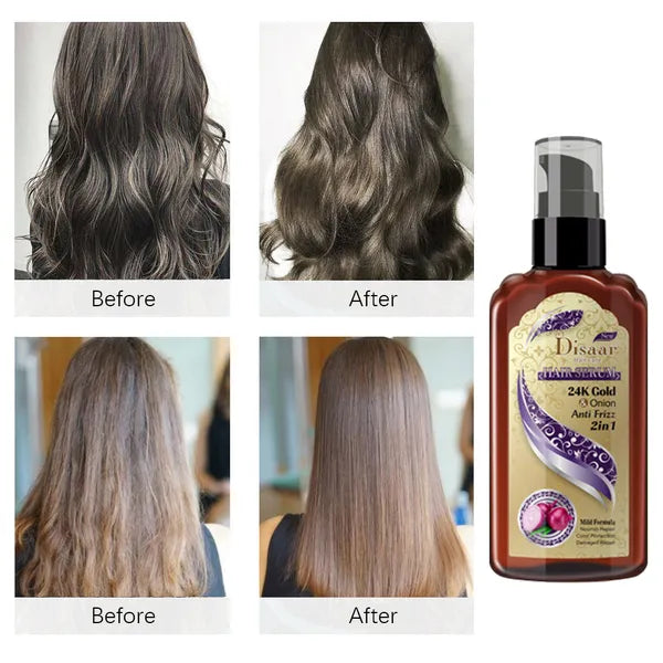 Disaar Natural Anti Frizz Treatment Hair Oil 24K Gold And Onion Hair Serum