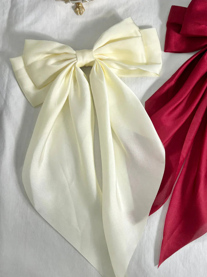 Large Bow Hair Clips (SET OF THREE) MULTICOLORS