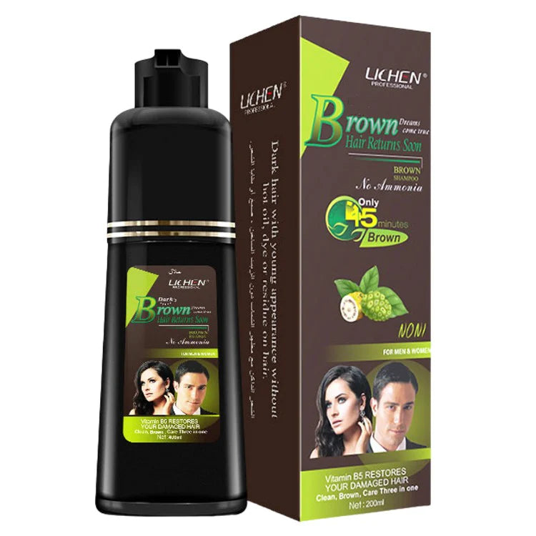 Lichen Hair Color Shampoo Only 5min Brown 200ml