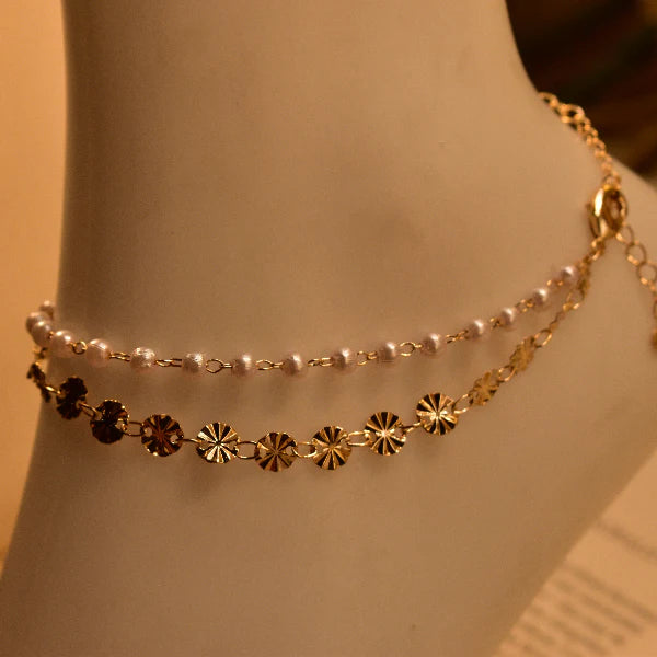 Gorgeous Unique Design Gold Plated Anklet for Girls/Women