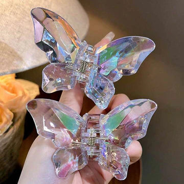 3pcs Crystal Butterfly Claw Clips