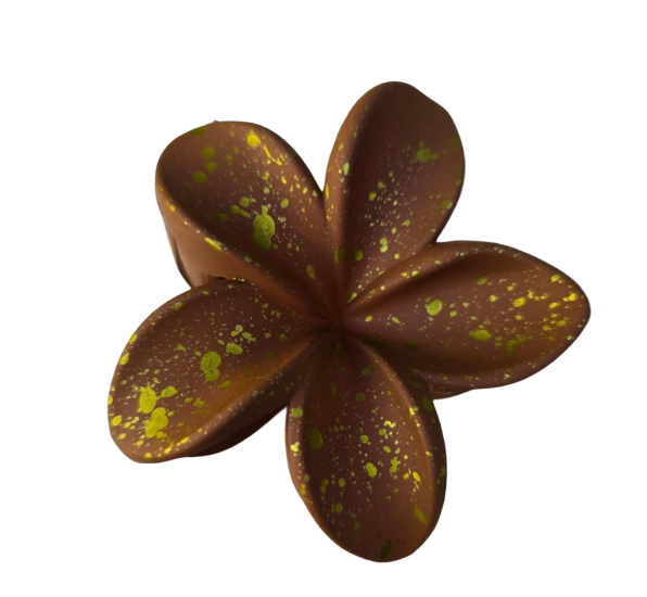 Mate Large Flower Hair Claw Clip Gold Splatter
