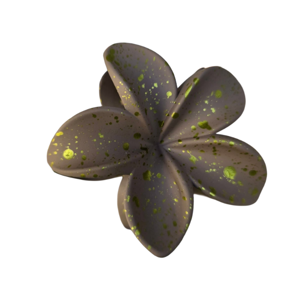 Mate Large Flower Hair Claw Clip Gold Splatter