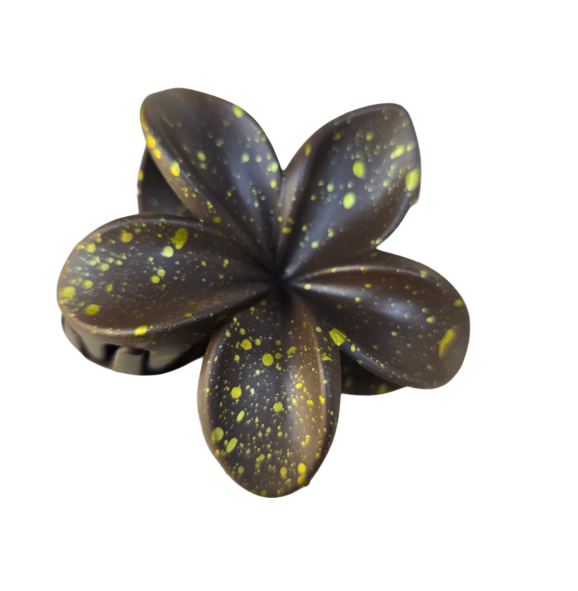 Mate Large Flower Hair Claw Clip Gold Splatter