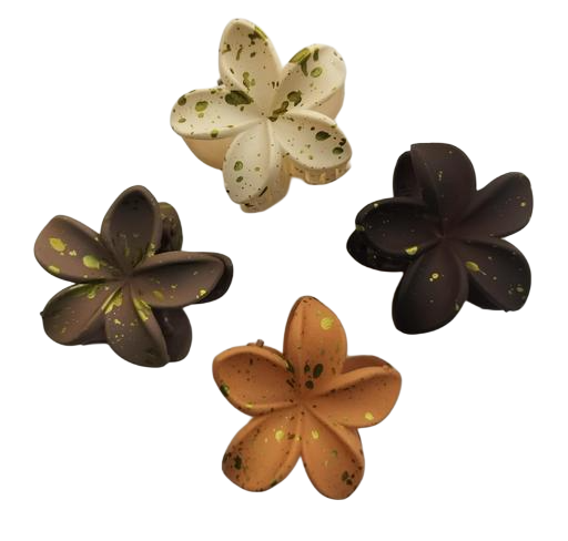 Mate Large Flower Hair Claw Clip Gold Splatter
