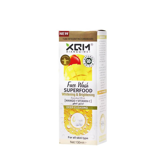XQM Superfood facewash fo whitening & brightening with mango+vitamin C for all skin types 130ml