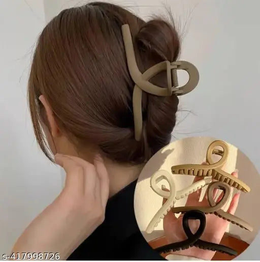 Set of 4 Nude Spiral Claw Clips