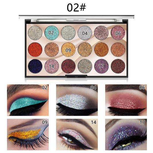 Miss Rose 18 Color Sequin Glitter Eyeshadow Palette shemart