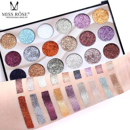 Miss Rose 18 Color Sequin Glitter Eyeshadow Palette shemart