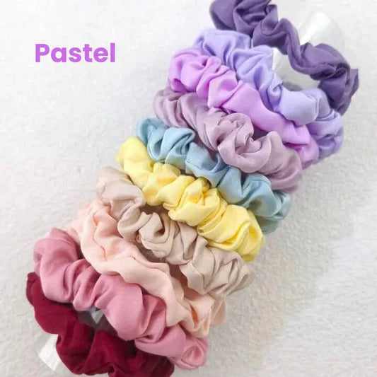 10pcs Casual Scrunchies Bundle (PASTEL) - She Mart