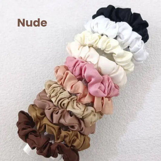 10pcs Casual Scrunchies Bundle (NUDE) - She Mart