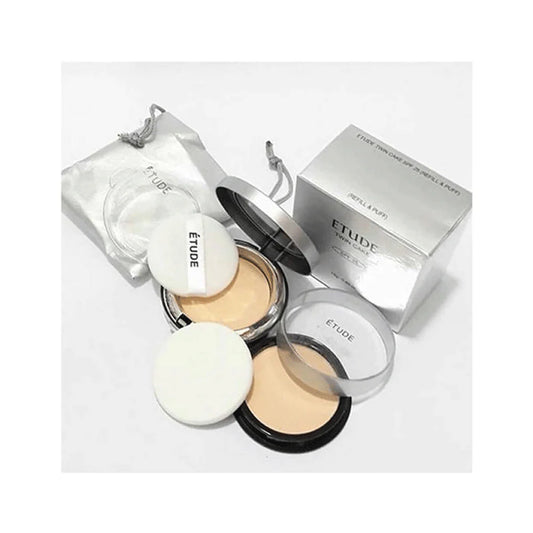 Etude Spf 25 Twin Cake Face Powder Foundation Base With Refill
