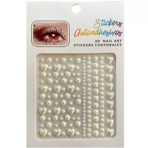 hair Pearls Stick On Self Adhesive Pearls Stickers Face Pearls Stickers for Hair Heart Shaped