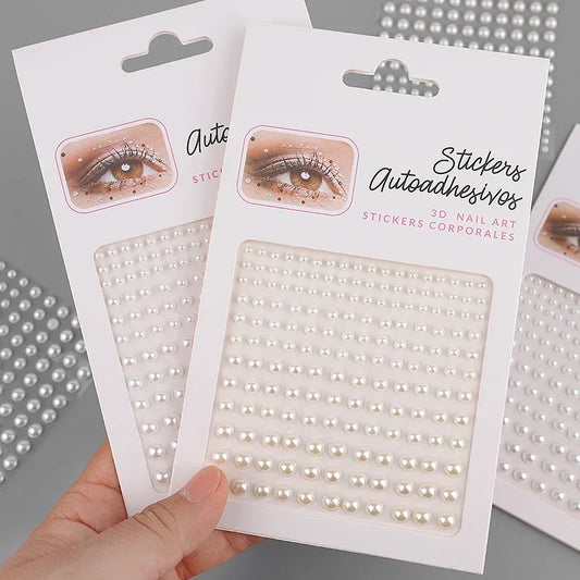 Pearl Self-adhesive Face Decorations for Bridal Eye Face MakeUp DIY Acrylic Crystal Pearl
