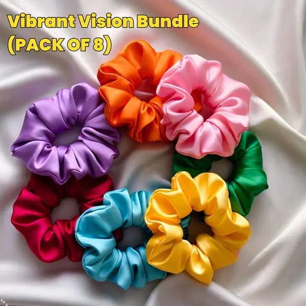 Vibrant Vision Scrunchies Bundle (PACK OF 8) - She Mart