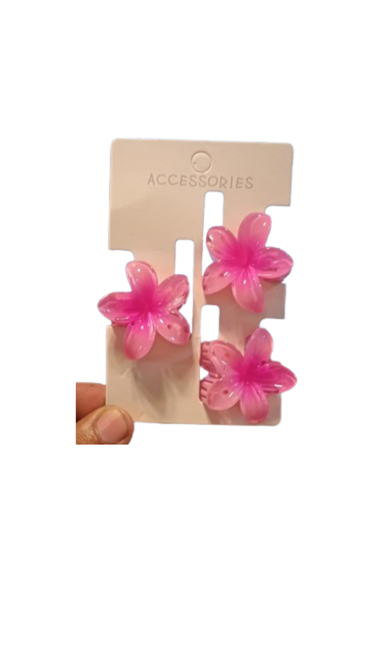2Pcs Elegant Acrylic Floral Hair Claw Set, Large Flower-Shaped Hair Clips, Solid Color, Minimalist Hair Accessories for Teens and Adults