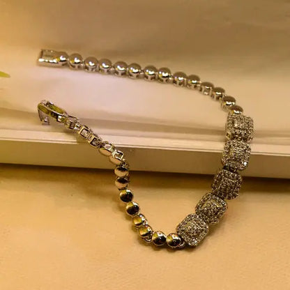 Luminous Design Silver Plated Crystal Stones Bracelet for Girls/Women - She Mart