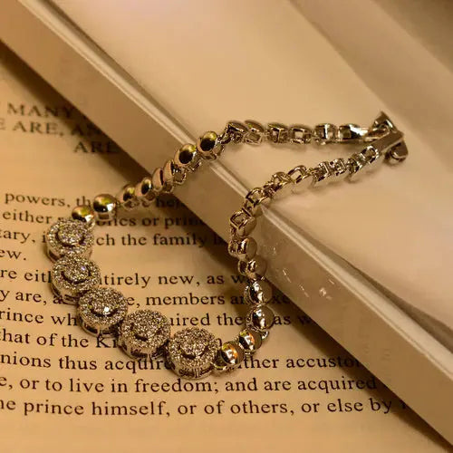 Luminous Design Silver Plated Crystal Stones Bracelet for Girls/Women - She Mart