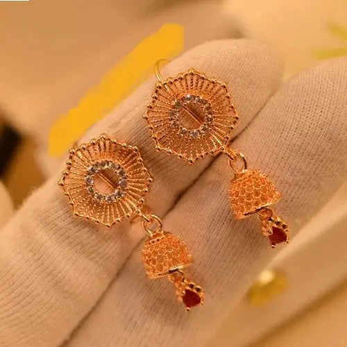 Beautiful Design Crystal Stones Gold Plated Earrings for Girls/Women - She Mart