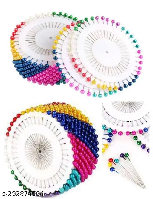 Multi Plastic With Stailess Steel Mix Pearl Head Hijab Pins