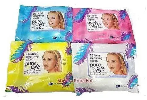 Pure & Soft Facial Wipes For Face & Makeup Remover shemart